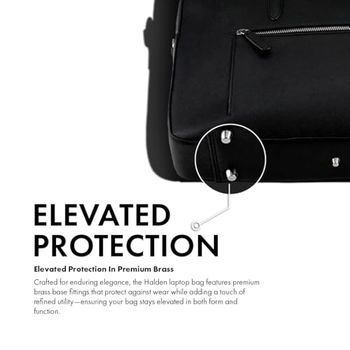 Image of HALDEN Harrington Double Zipper - Vegan Saffiano Leather Laptop Bag