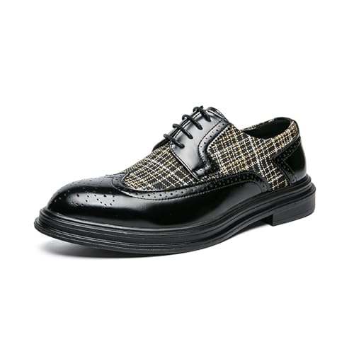 Dress Shoes for Men Men's Business Oxford Shoes Stylish Brogue Carved Leather Dress Shoes for Office, Banquet, and Weddings Big