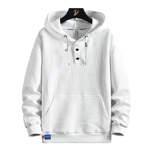 Plus size hoodie, simple men's autumn style, hooded, loose round neck, long-sleeved sweater.3
