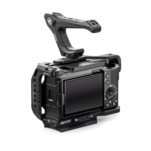 Image of Tilta Camera Cage Compatible with Sony ZV-E1 | Cold Shoe, NATO Rail, M3 and 1 /4 inch-20 Threads | Includes NATO Top Handle, Rod, LWS Baseplate | Black (Lightweight Kit)