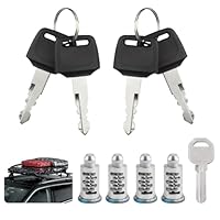 4 Stück Schlosskerne für Thule, Dachgepäckträger Sicherheitsschloss für Dachboxen, 4 Schlüssel und 1 Kontrollschlüssel, Schließzylinder Ersatzteile für Thule Dachgepäckträger Fahrradträger Skiträger