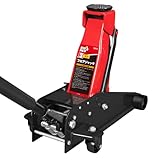BIG RED ガレージジャッキ 3t 油圧 フロアジャッキ スチール 最低位130mm/最高位465mm デュアルポンプ式 コンパクト タイヤ交換 高耐久 自動車整備 ゴムパッド付き