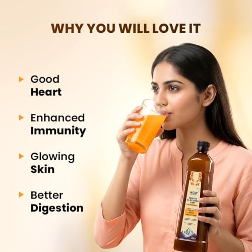 Image of WOW Life Science Himalayan Sea Buckthorn Berry Pulp Concentrate | Cold‑Pressed from Spiti Valley | Rich in Omega 3‑6‑7‑9, Vitamins & Antioxidants | Heart, Gut, Skin & Immunity Support | No Added Sugar | Makes 80 Glasses | 400 ML