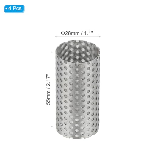 Image of PATIKIL 4 Pcs 28mm OD Strainer Mesh, 55mm H 80 Mesh Screen Y Shaped Strainer Filter Valve Mesh Screen 304 Stainless Steel Double Layer Strainer Mesh for Debris Pump Water Oil Separation