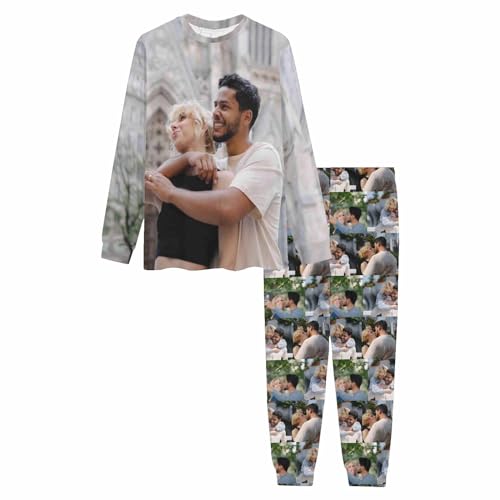D-Story Custom Face Pajama Sets Personalized Funny Pjs for Men, Photo Loungwear Sleepwear Gift for Dad Husband Boyfriend3