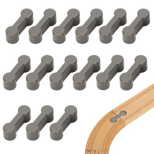 NHQZ 15 piezas conector adaptador de riel de madera, accesorios de ferrocarril de madera reutilizables, juego de adaptadores de ferrocarril de madera universales, robustez del conector de pista