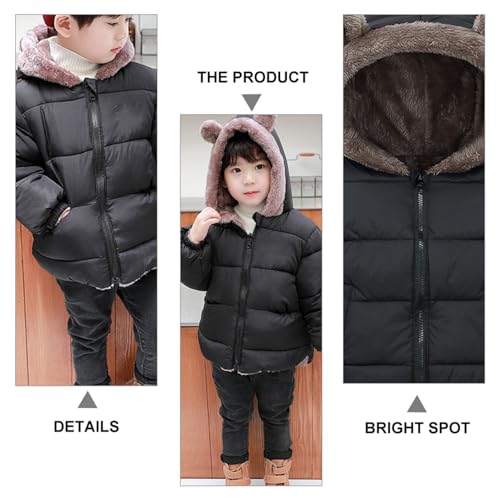 Abrigo de invierno con capucha para niño de 110 cm en color negro 6