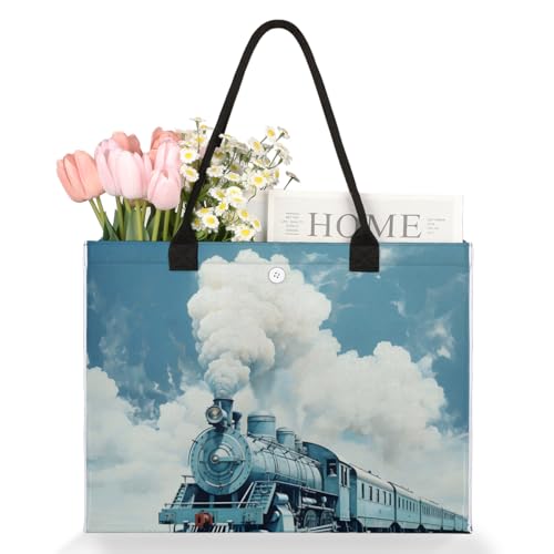 Train Desert Tote Bag for Women Large Beach Bag Reusable Tote Bags for Work Travel Beach Shopping3