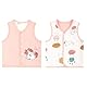 ANIMQUE Baby Kleinkind Westen Doppelseitig Ärmellose Kinderweste Baumwoll Kinder Jacke Frühling Herbst Strickjacke Oberteil mit Druckknopf, Katzen Rosa 90