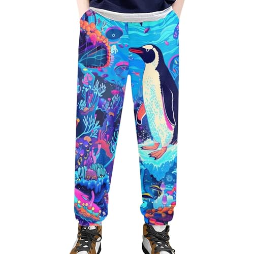 Sweatpants for Boys Elastic Waist Athletic Jogger Pants with Pockets Kids Cute Soft Comfy Workout Sweat Pants