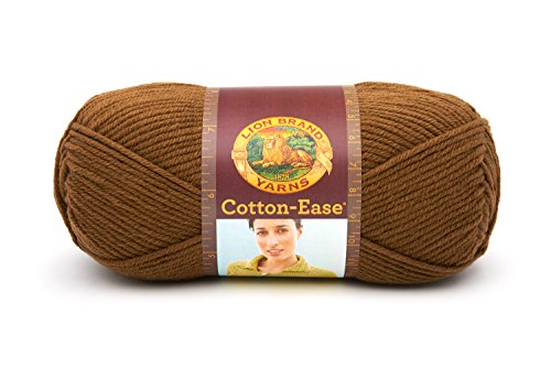 Lion Brand Yarn 830-125H Cotton-Ease Yarn, Hazelnut, 1 Skein