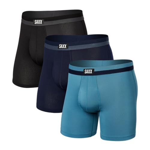 SAXX Underwear Co. Men's Underwear with Pouch Sport Mesh Boxer Brief Fly 3Pk