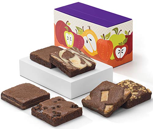 Fairytale Brownies Fall Brownie Half-Dozen Individually Wrapped Gourmet Chocolate Food Gift Basket – 3 Inch Square Full-Size Brownies – 6 Pieces – Item HA160
