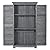 Outdoor Wooden Storage Shed with Floor, Wood Storage Cabinet Waterproof, Garden Tool Shed with 3-Tier Shelves, Outside Vertical Shed with Shutter Design, Fir Wood, Latch Lock (Gray)
