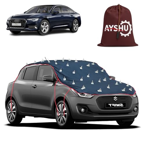Image of AYSHU Water-Resistant Spike Car Cover for Audi A6 - Protects from Dogs, Monkeys, Dust, Sunlight & UV - Full Roof Universal Fit