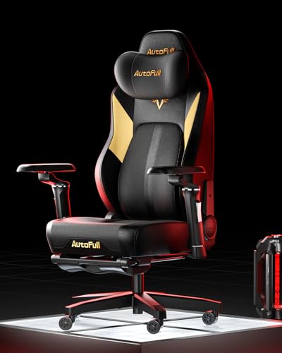 AutoFull M6 Ultra Gaming Stuhl, Gaming-Stuhl mit Massagefunktion, 720° Verstellbarer Armlehne, Auto Dynamic Tracking Lendenwirbelstütze, Ergonomischer Gaming Stühle mit Fußstütze, Schwarz – Bild 3