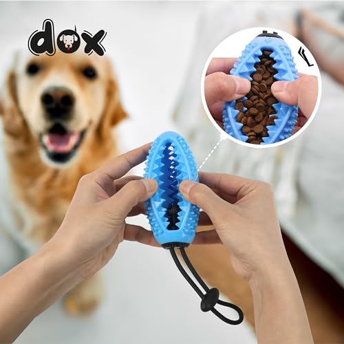 DDOXX Hund Kauspielzeug - Hundespielzeug, Dispensing, interaktive Haustier und Hund Puzzle-Spielzeug für Hund Langeweile, Welpen kauen Zahnen, und Geistige Stimulation- Blau