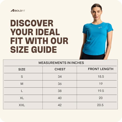 Image of Boldfit Tshirt for Woman Relaxed Fit Gym Tshirt for Women Workout Lightweight T Shirt for Woman Breathable Women T Shirt Round Neck T Shirts for Training, Running, Gym, Yoga, Badminton, Pickleball
