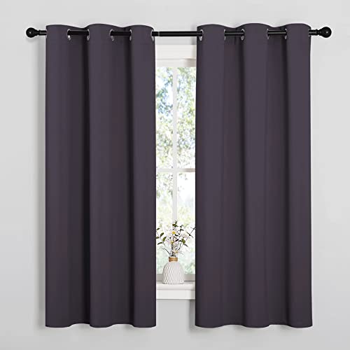 Image of NICETOWN Greyish Purple Blackout Curtains 48 inches Length for Laundry Room, 2 Panels, 42 inch Wide, Thermal Insulated Decoration Drapes for Short Window