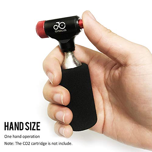 Insuflador de bicicleta, Romacci Cabeça de insuflação de bicicleta Válvula de cartucho de CO2 Quick