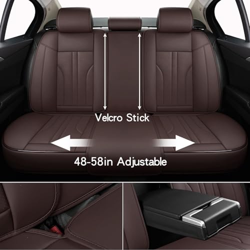 Image of MINGBRON Car Seat Covers,Car Seat Protector Waterproof,Seat Covers Full Set, Car Seat Protectors,Automotive Seat Covers Fit for Most Cars Brown