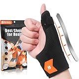 Bchois Thumb Brace & Wrist Brace for Right or Left Hand, Thumb Spica Splint for Arthritis Pain,Tendonitis,Trigger Finger,Thumb Stabilizer with Compression Aluminum Plate Support for Women Men