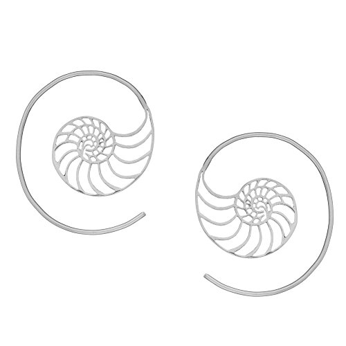 Pendientes de Espiral de Proporción Áurea 81stgeneration de Plata de Ley para Mujer