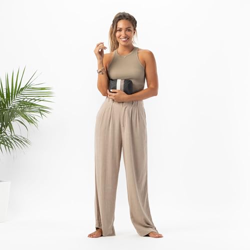 ALOHA Collection Mini Le Voyageur Pouch in Caffe on Black, Lightweight, Packable & Splash-Proof - Durable, Washable, & Reusable Makeup Pouch for Cosmetics. Keeps Essentials Organized. (6" x 3.75")3