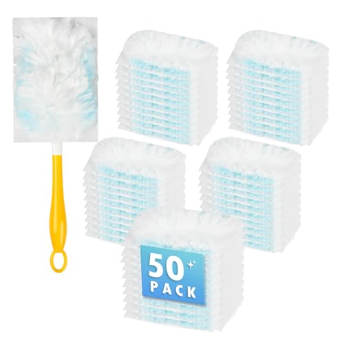 Image of 50-Pack 180 Duster Refills for Swiffer Duster Refill, Ultra Sticky Cleaning Duster, Effortless Dusting for Furniture, Fans, Shelves, Long-Lasting & Fragrance-Free with 1 Handle
