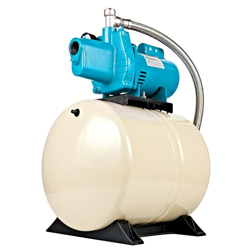 Little Giant LGS-75/LG14AH Dual Voltage (115/230V) 3/4 HP Shallow Well Jet Pump/Tank Combo 16 GPM Cast Iron Pump with 14 Gallon Pressure Tank, Blue/White, 558932