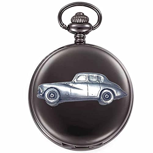 Montre gousset noire montre de poche voiture rétro pour costume et cérémonie