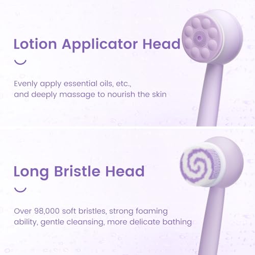 Brosse à récurer électrique rechargeable pour douche avec 2 têtes et 3 modes - 5