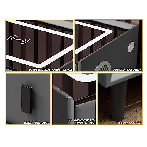 Table de chevet intelligente avec enceinte Bluetooth et station de charge induction - 6