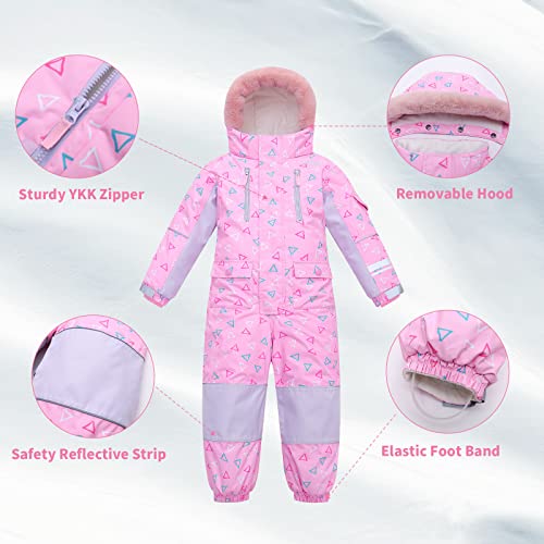 Yueta Girls Snowsuit One Piece Kids Ski Suit Coveralls Ski Jackets Jumpsuits Waterproof For 5 Years Toddler Outdoor Snowboarding #TOP2