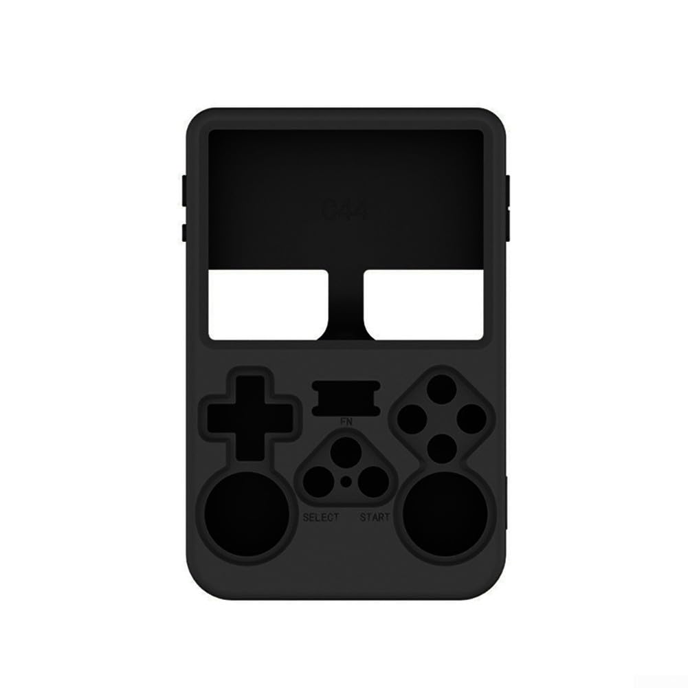 R36S Funda de silicona para consola de juegos portátil retro - Agarre antideslizante y protección a prueba de golpes - Negro (C44 en negro)