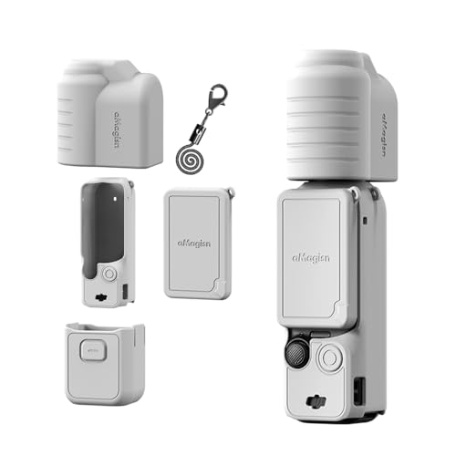 TOMGDRACO TOMGDRACO 【5セット】DJI Osmo Pocket 3本体保護ケース + レンズ保護ケース + スクリーン保護カバー + ネジ付きハンドル保護ケース+スクリーンストラップ付き シリコンケース キズ防止 落下防止 保護カバー