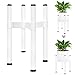 Soporte para plantas, soporte ajustable, soporte para macetas para interior y exterior, soporte para macetas, multifuncional, para jardín, balcón, salón (34 cm de alto), color blanco