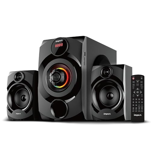 Image of Impex MUSIK-R 40 Watts 2.1 Channel Multimedia Speaker System with USB /SD /MMC Card /Bluetooth & Remote Function (Black)