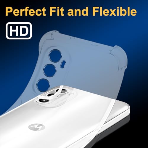 Image of Lustree Back Cover Transparent Case Compatible with Motorola G52 /G82 | Clear + TPU Case with 4 Corner Air Cushion Protection & Camera Protection | Slim& Stylus Cover