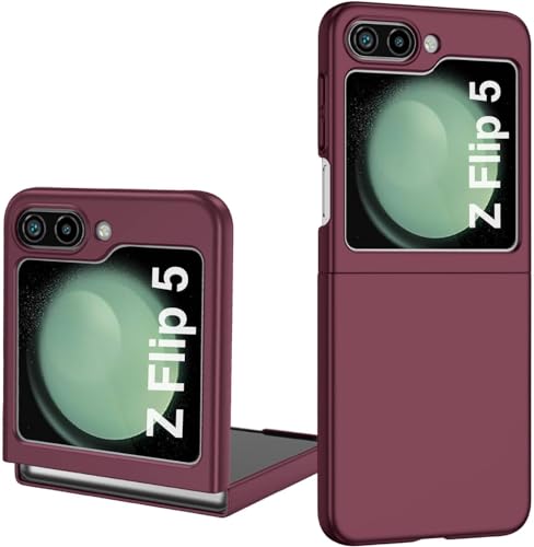 Image of MIDOS Back Cover Compatible with Samsung Z Flip 5 Silicone Case Full Protection Shock Proof Case for Samsung Galaxy Z Flip 5 (Wine)