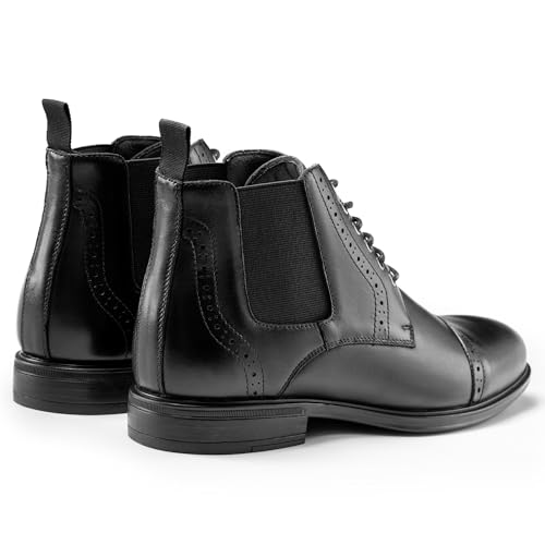 Image of ArcBrothers Men's Chelsea Boots, Relaxed Fit Roomy Toe Box Design, Premium Leather Slip-on Ankle Boots, All-Day Comfort
