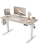 BEXEVUE Elektrisch Höhenverstellbarer Schreibtisch 120×60 cm – Ergonomischer Steh-Sitz Tisch, Stabil und Leise mit 2 Memory-Funktionen, Home-Office & Büro, Farbe Hellwalnuss
