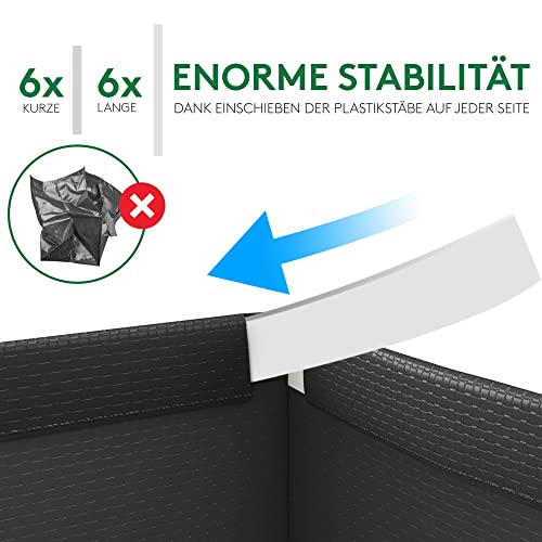 PTMS® Mülleimer 3 Fächer - Mülltrennsystem für Papier, Glas und Plastik – Ansicht 4
