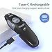 Presentation Clicker with Case Storage: PowerPoint Wireless Presenter Remote USB Type C Rechargeable Red Laser Pointer Clickers for Computer Project Mac PPT Slideshow Google Slide Advancer