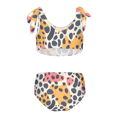 KLL Leopard Print Girls Two Piece Bikini Set Quick-Dry Swimsuits Swimming Suits Adjustable Shoulder Strap2