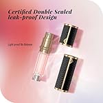 Perfume Travel Refillable Bottle,Genuine Leather Bottom-Filling Fragrances Perfume Atomizer,Mini Cologne Dispenser,Portable Sprayer Pocket Size for Cruise Car Trip Purse Gift 5ml (Black) - Image 3