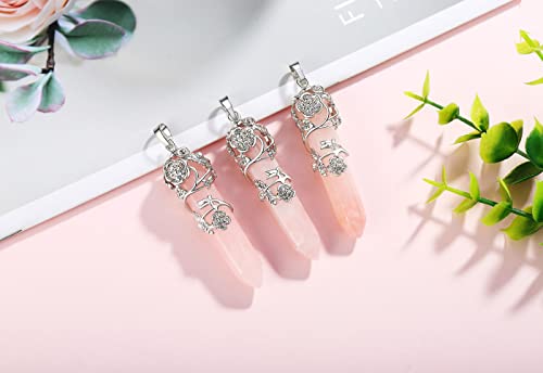 XIANNVXI Rose Quartz Necklace Crystal Necklaces for Women Rose Quartz Pendant Pink Necklace for Women Jewellery - Image 3