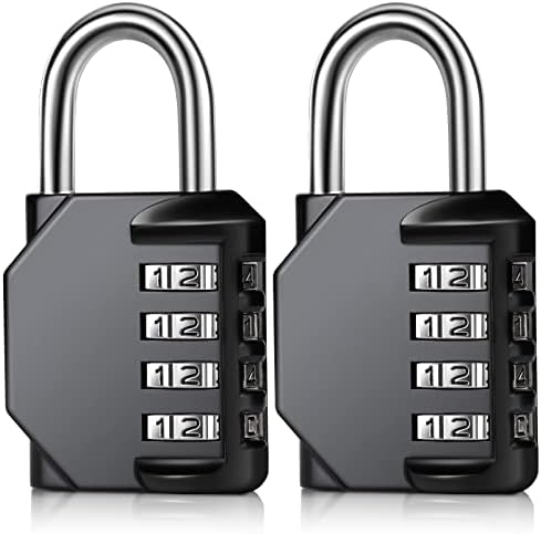 2 Pack x Combination Locker Padlock, 4 Digit Coded Padlock, Gym Lock ...