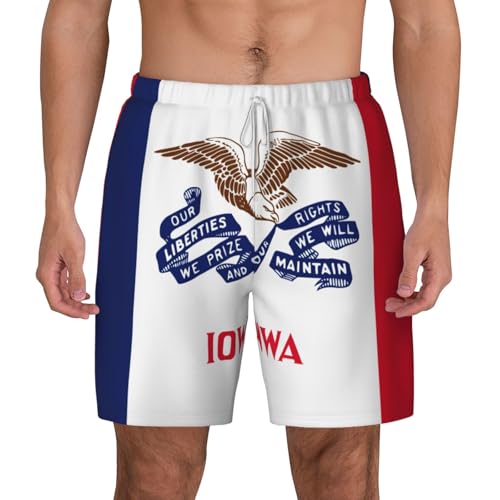 Ropa de playa para hombre ligera y cómoda de la bandera de Iowa de secado rápido
