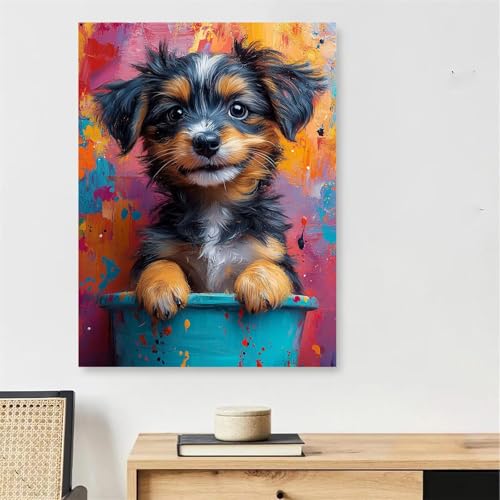 Peinture par Numéro Chien Graffiti 80x120cm : le cadeau artistique idéal avec cadre